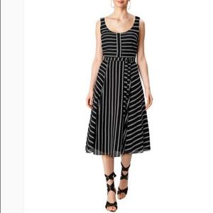 Eshakti - Pieced stripe print sash tie shirt dress - 22W - Plus